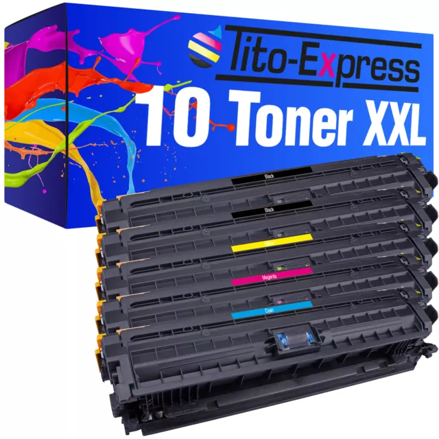 10 Toner XXL PlatinumSerie für HP CE740A CE741A CE742A CE743 CP 5225 CP 5225 DN