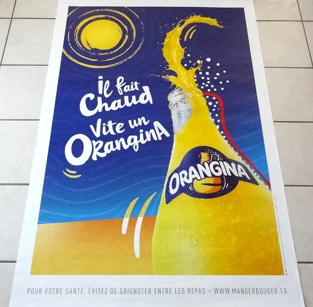 Affiche Publicitaire roulée ORANGINA (il fait chaud ...) 120X175 cm