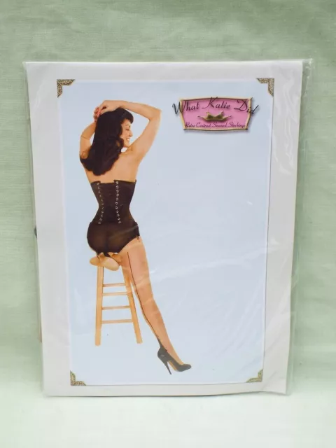 What Katie Did Retro Contrast Seamed Stockings Nude/Black Size Medium to Large