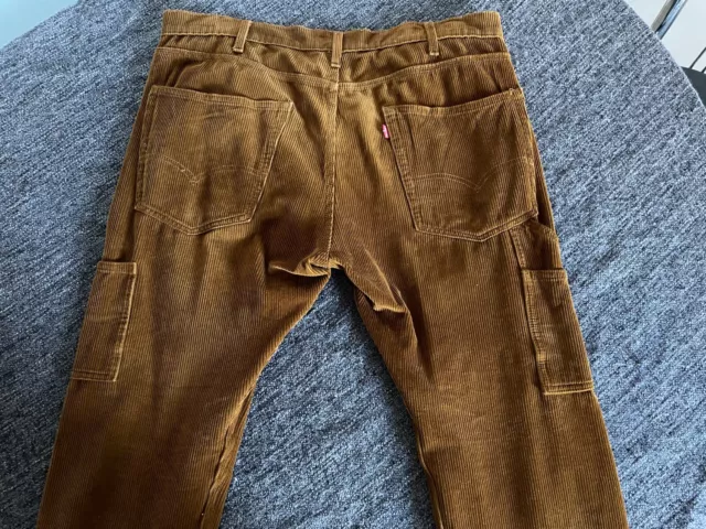 Levi's 502 Corduroy Carpenter's Trousers Brown Straight Leg 36W x 30L