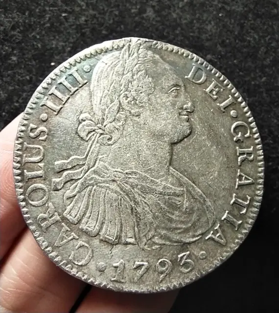 8 Reales 1793 Bust Dollar Hispan Mexico Spanish Colonial, Carolus IIII, MO, FM