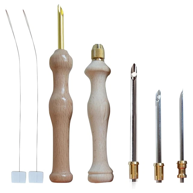 YBCCBY Kit Punch Needle 35 Pièces - Aiguilles à Broder Réglables Avec Manche En Bois Pour Débutants