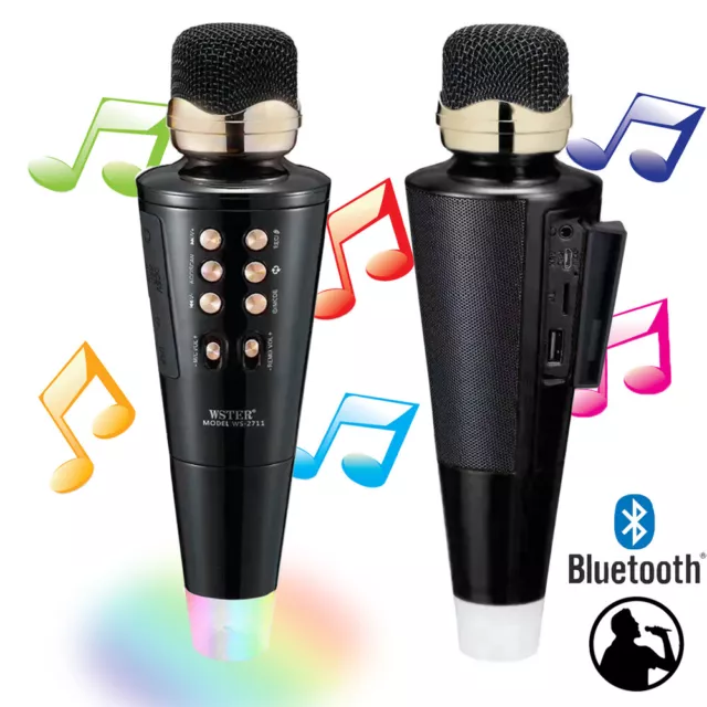 Voice Changing Microphone & Speaker (Karaoke BT 5.0, LED Lights w/ FM Radio)