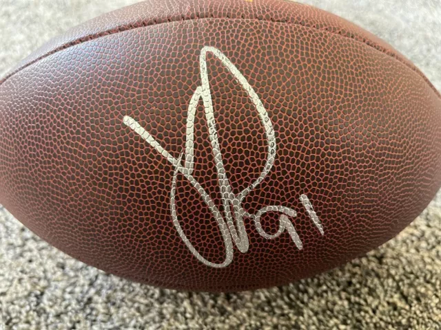 *Justin Tuck*Signed*Autographed*Football*New York*Giants*Notre Dame*Nfl*Coa*