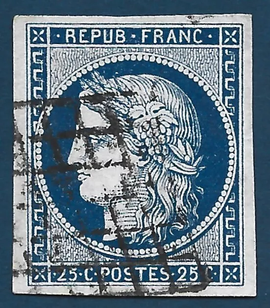 France-Yvert n°4 oblitéré grille