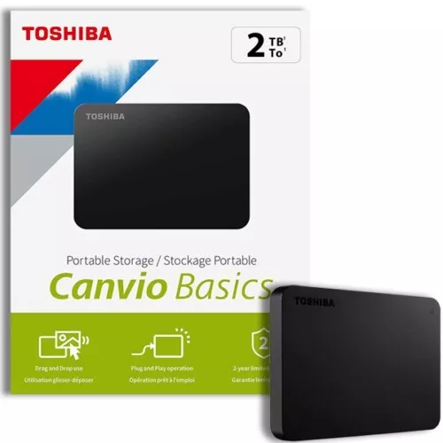 Hard Disk Esterno 2,5" Usb 3.0 2Tb 2000Gb Toshiba Canvio Basics Hdtb520Ek3Aa