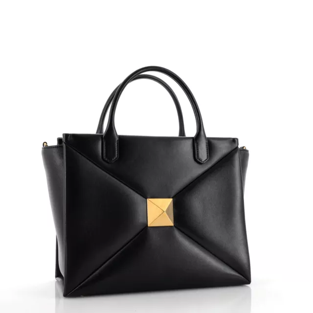 VALENTINO GARAVANI ONE Stud Top Handle Bag Leather Medium Black $1,330. ...