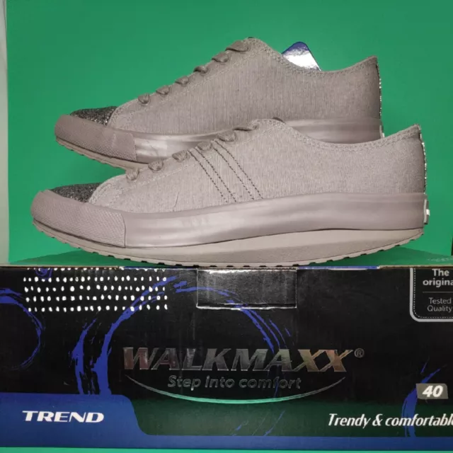 JML Walkmaxx UK Gr. 6,5 Euro 40 Trend Freizeitschuhe glitzergrau, abgerundete Sohle