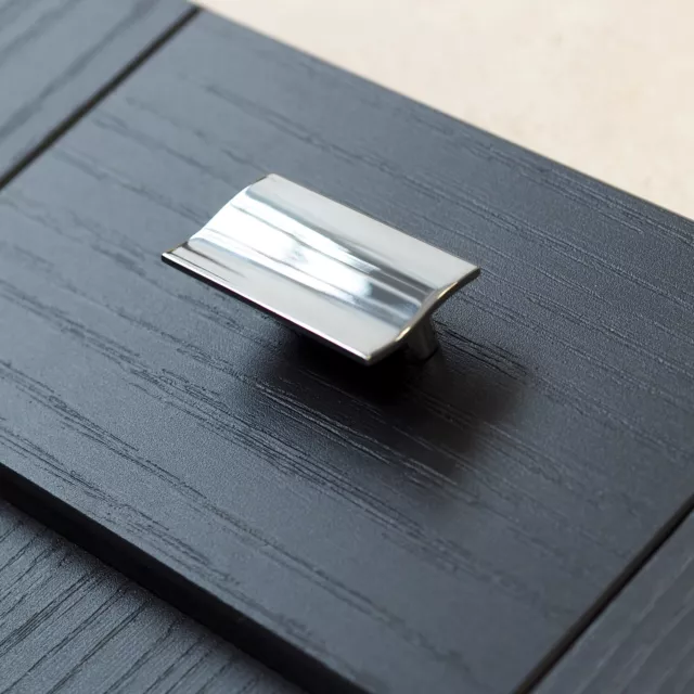 32mm Kitchen Cupboard Knob Polished Chrome Wave Cabinet Handle Drawer Door Pull