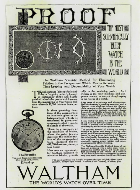 1920 WALTHAM WATCH and SANFORD Premium Writing Fluid Ink vintage Print Ad E15a