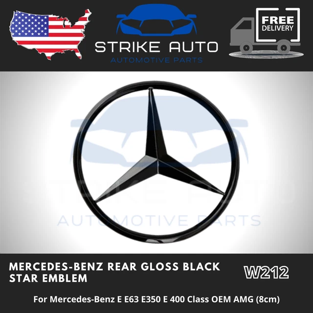 thumbnail interactive-video image 1 of Genuine Mercedes-Benz Gloss Black Rear Trunk Badge Emblem For E Class E350 AMG 1 of 3