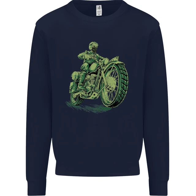 Felpa Maglione Biker Green Cafe Racer Motociclo Uomo 3