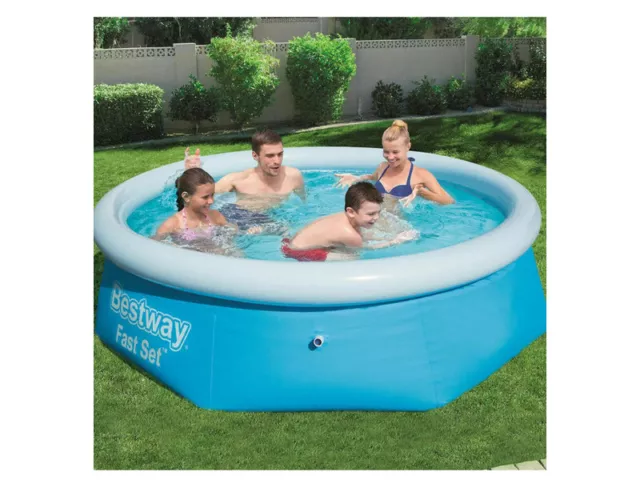 Bestway 8ft Fast Set Pool, 8 Foot Kids Paddling Swimming Pool, Round, Inflatable