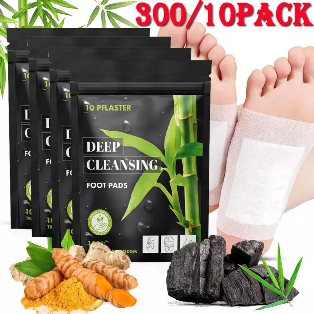 300/10X Fusspflaster Entgiftung Bambus Fuß Pad Vitalpflaster Entschlackung Detox