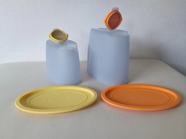 lot 8 Boites Tupperware ronde jaune soleil fleur vintage 1297