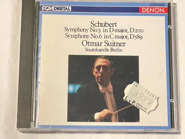 Omar Suitner Schubert Symphony No. 3 & 6 Japan-CD Album PCM Digital Denon