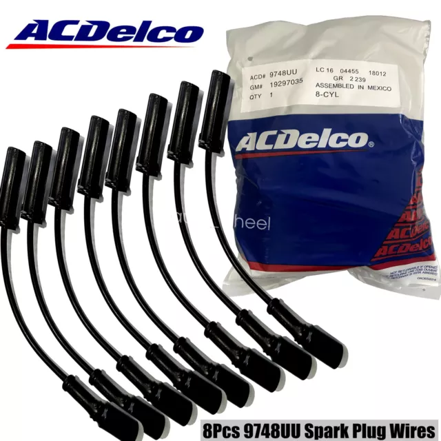 Genuine 8PCS/Pack ACDelco Spark Plug Wire for GM Truck SUV Van V8 9748HH