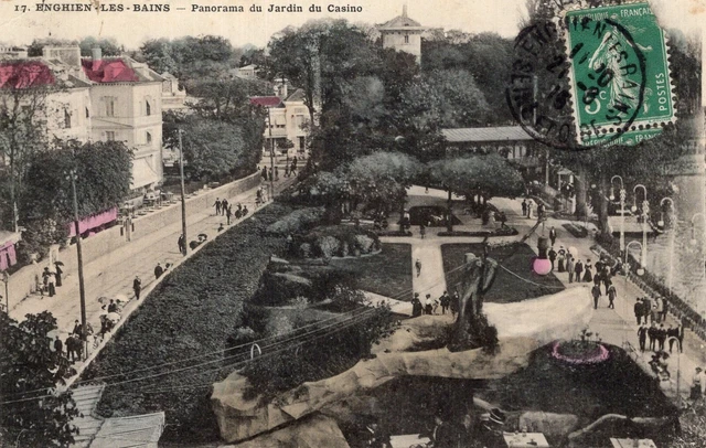 *511 cpa 95 Enghien les Bains - Panorama du Jardin du Casino