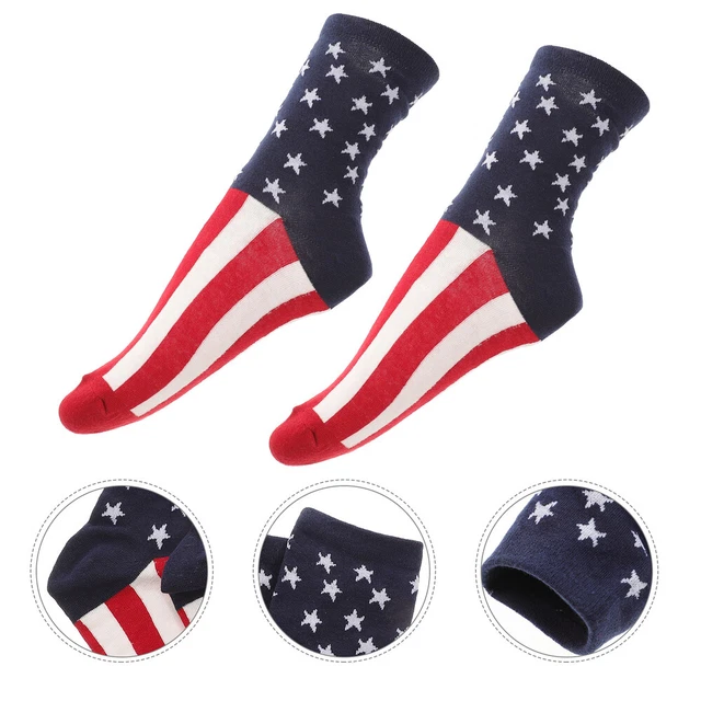 Calze da donna con bandiera americana per ragazze calze di cotone 2 paia