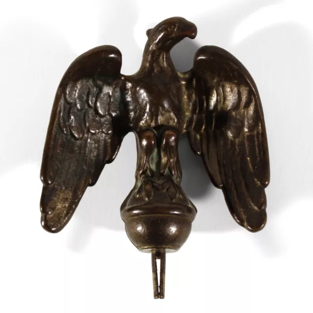 Antique Bronze Eagle Finial Topper Worn Gilt Finish Federal Style 19Th Century