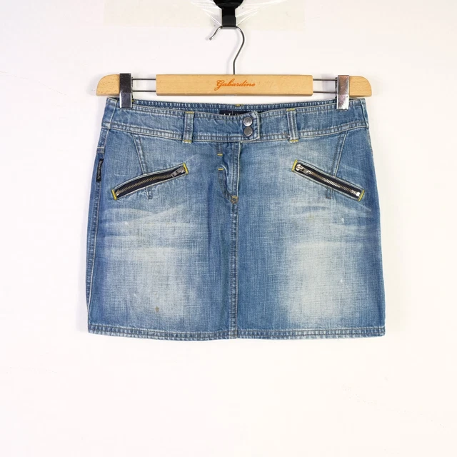 Gonna ARMANI JEANS Taglia 42 Donna Cotone Blu Woman Skirt Jeans Denim Logo