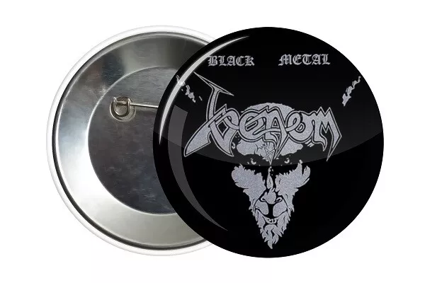Badge Pin Button Venom Black Metal 38 mm