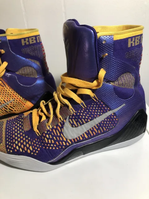 Nike Kobe 9 Ix Elite High Sz 10.5 Purple Yellow Showtime Lakers 630847-500  Mamba $129.99 - Picclick