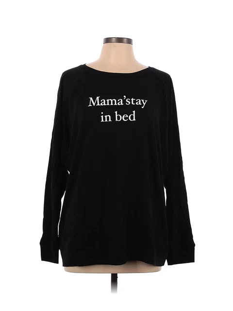 EMI JAY Women Black Long Sleeve T-Shirt L