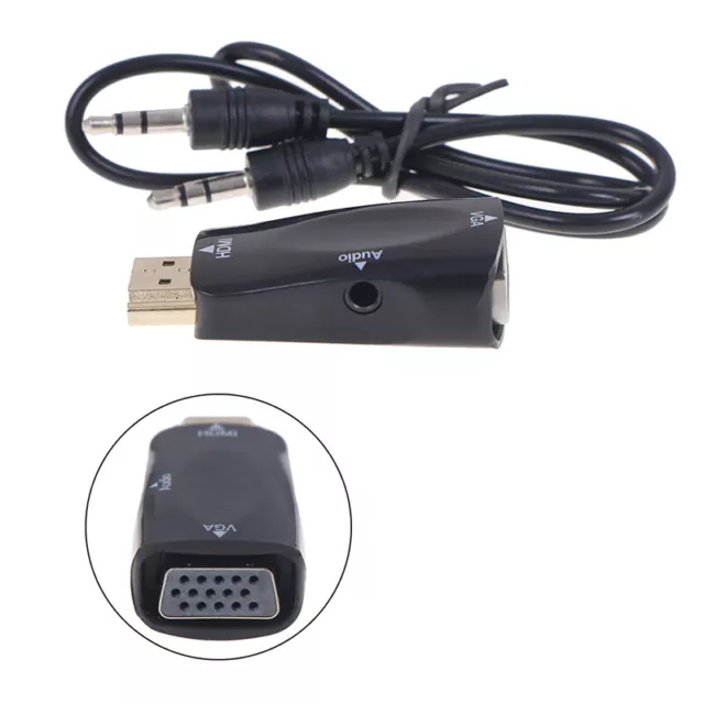 HDMI to VGA Adapter Audio Cables Converter Male to Female HD 1080P For PC TV<k>