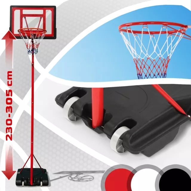 Basketballkorb Basketballständer Basketballanlage Ständer Brett verstellbar 305