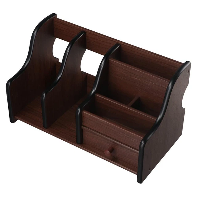 WOOD SPINNING BROWN Remote Controls Holder New Table Office EUR 27,06 ...
