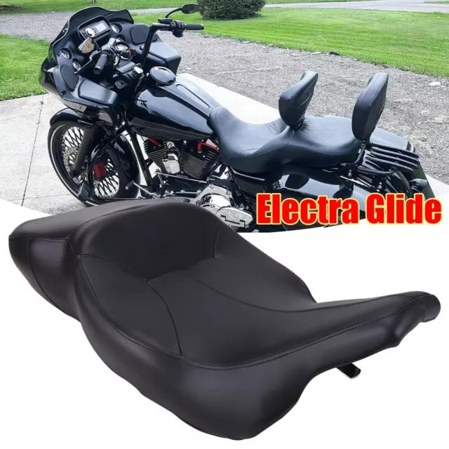 C.C. RIDER Touring Seat 2 up Seat Driver Passenger Seat Comfort Pro For  Harley Touring Street Glide Road Glide Electra Glide, 2008-2023