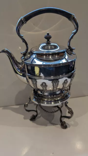 Schierwater And Lloyd James Dixon & sons tilting Silver Plated spirit kettle