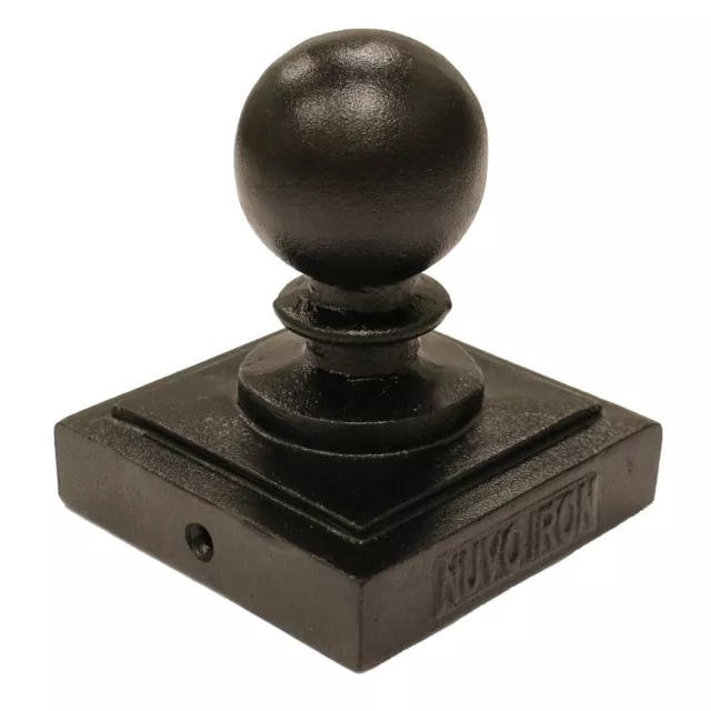 Nuvo Iron 3.5" x 3.5" (nominal 4" x 4") Ball Post Cap PCB03 black fencing decor