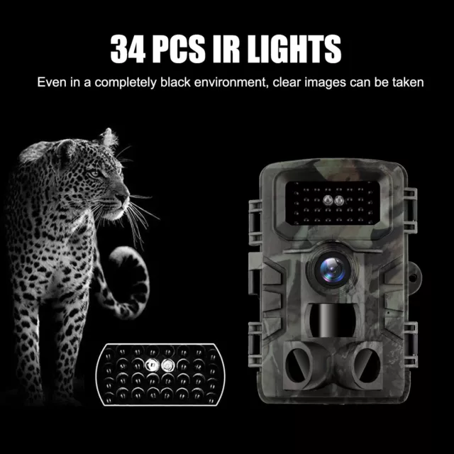 58MP 1080P Hunting Trail Camera Wildlife Waterproof Cam Night Vision+32G SD Card 2