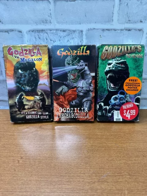 GODZILLA VHS LOT of 3. Godzilla 1985, Godzilla VS Mechagodzilla, Son Of ...