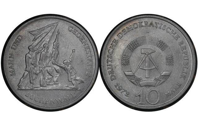 10 Mark 1972 East Germany Coin Buchenwald Memorial  # 38