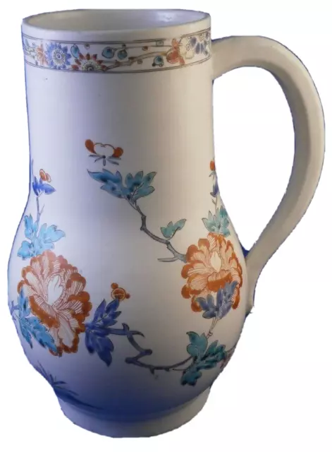 Antique 18thC Chantilly Soft Paste Porcelain Kakiemon Flowers Pitcher Jug Pot