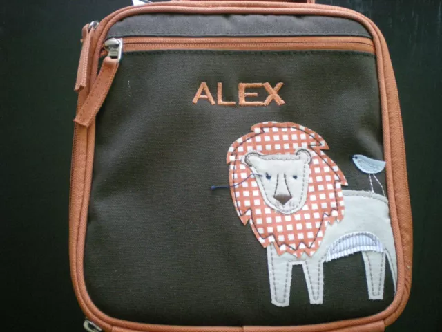 Boy ~ MONOGRAMMED Alex BROWN  LION POTTERY BARN KIDS CLASSIC LUNCH BAG BOX