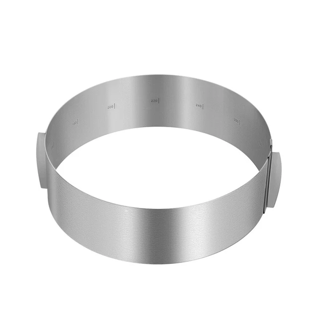 Anillo para hornear molde para pasteles en capas de espuma de acero inoxidable OUNONA ajustable de 6-12 pulgadas