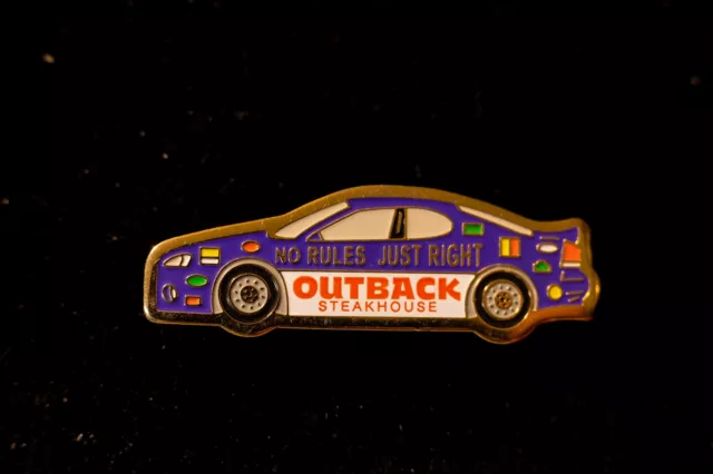 Outback Steakhouse Restaurant Pin: No Rules Just Right Sports Stock Car Racer