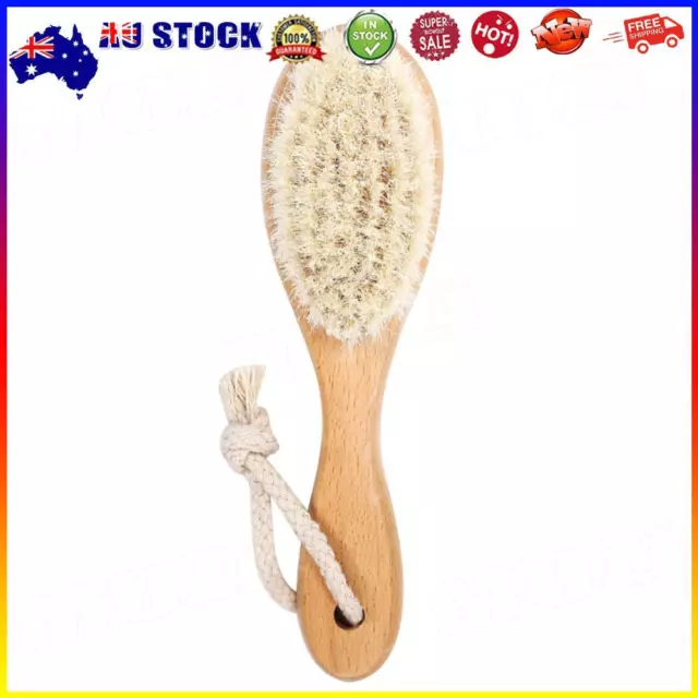 Natural Soft Wooden Bristle Brush Easy Hang Comb Hair Care Promote Blood Flow #