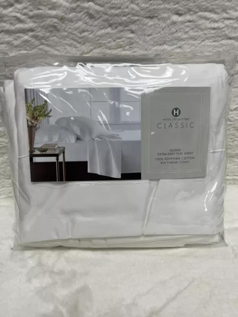 Hotel Collection 800TC Egyptian Cotton (1) QUEEN Extra-Deep Flat Sheet