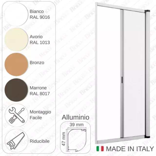 Zanzariera A Rullo Orizzontale Kit Per Porta Finestra In Alluminio Riducibile