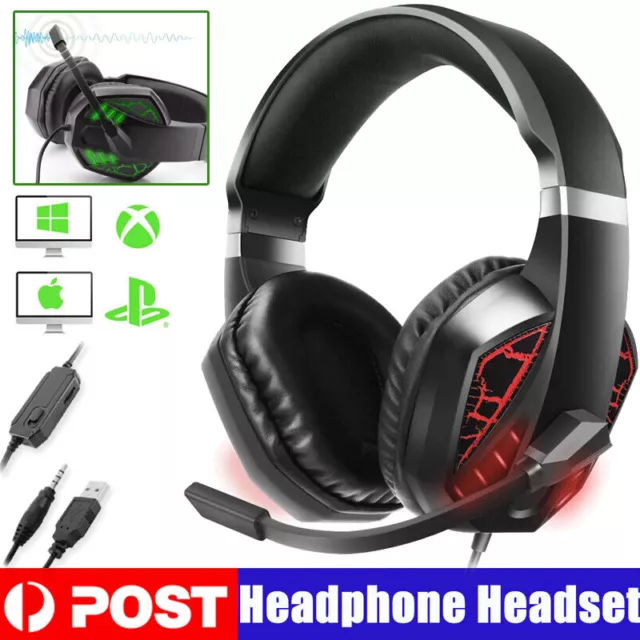 3.5MM Durable Stereo Gaming Headset Headphone Wired w/ Mic for PC Xbox One PS4