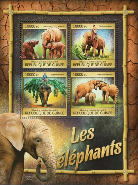 Elephants Stamp Loxodonta Africana Elephas Maximus S/S MNH #11851-11854