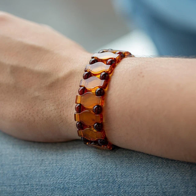 Bracelet en Ambre pour Homme Bracelet en Ambre Naturel de la Baltique de...