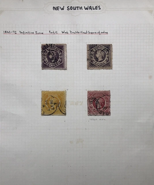 Australia New South Wales Stamps On Page Queen Victoria