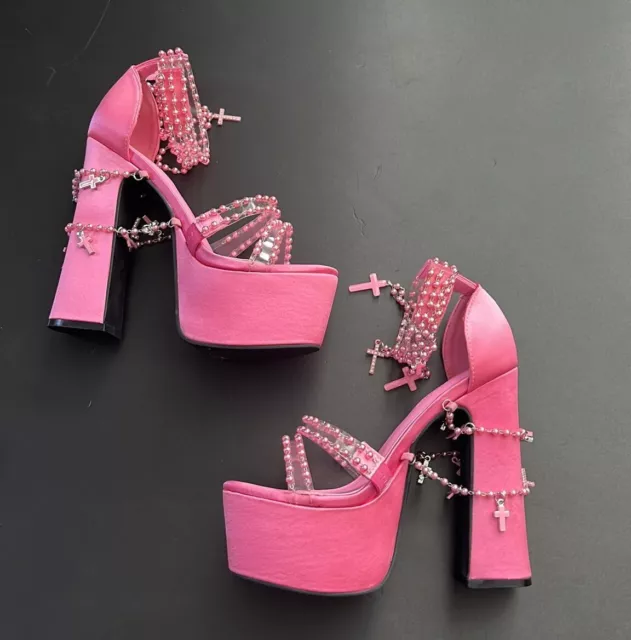 Women's Shimmer Strap Block Heels ,FAST SHIPPING | eBay