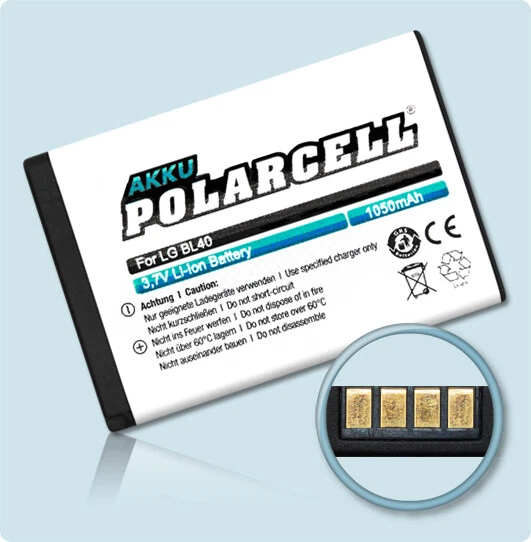 PolarCell Batterie pour LG BL40 New Chocolate GD900 Crystal LGIP-520N